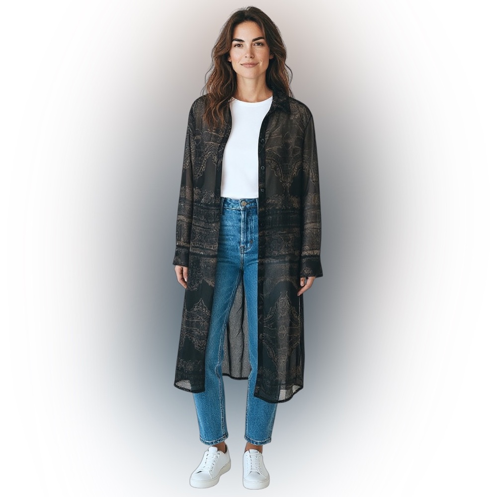 DEX Sheer Lightweight Dress Duster Women’s Size Medium